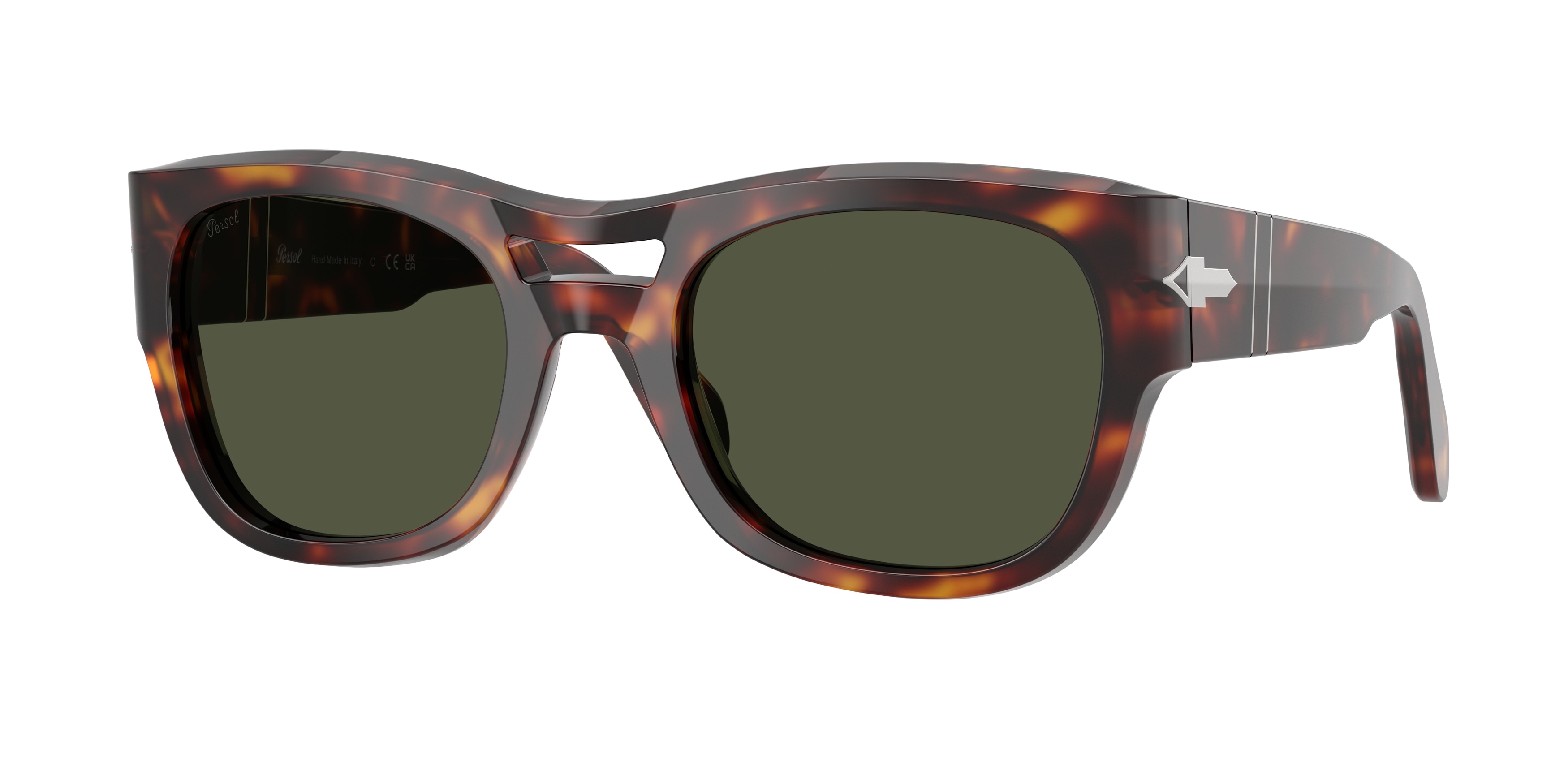 Persol Unisex PO0064S 24/31 Aurinkolasit Asetaatti Kilpikonna Vihreä Tyyny Normaali-image